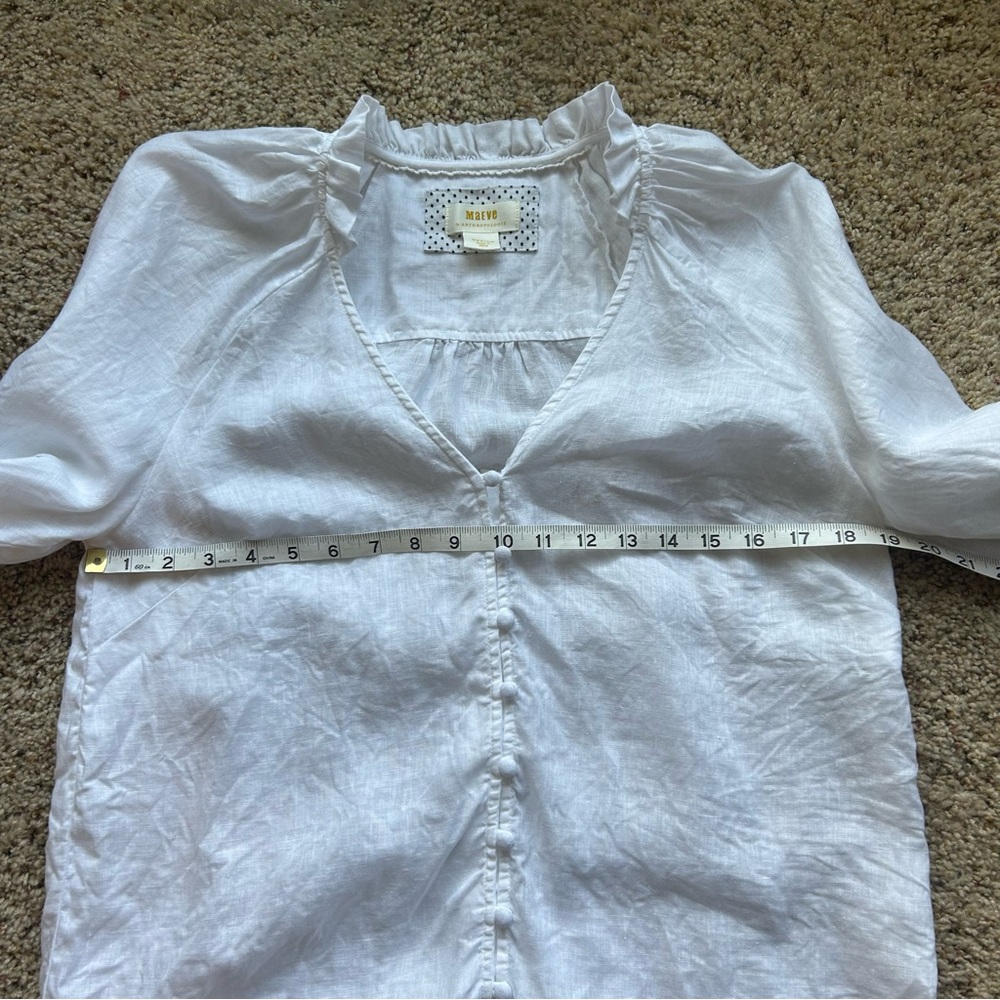 Anthropologie The Audie Linen Puff-Sleeve Blouse - Picture 6 of 16
